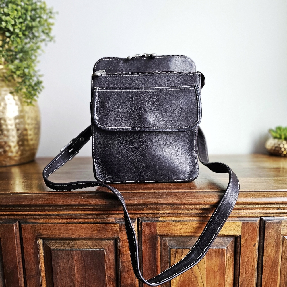 Le Donne Vaquetta Leather Crossbody Bag Organizer Brown Handcrafted